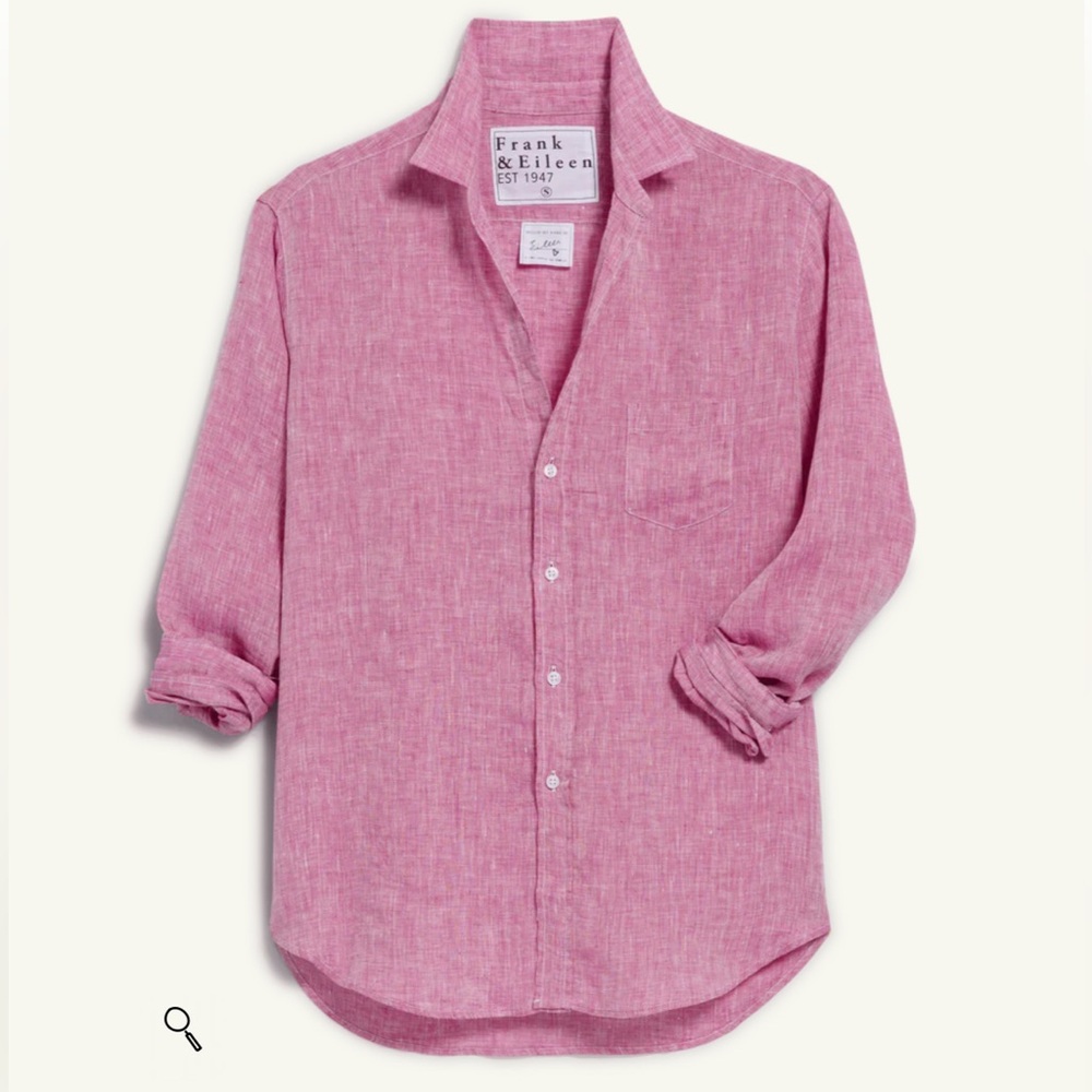 Frank & Eileen Linen Raspberry Button Down Shirt